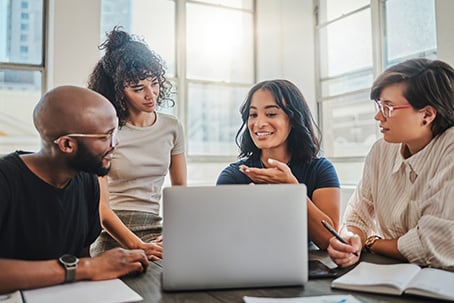 Team members discussing