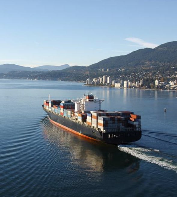 Cargo ship in the water listing image