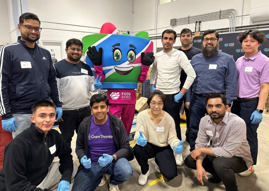 A group of Doane Grant Thornton Mississauga colleagues volunteering at Food Banks Mississauga