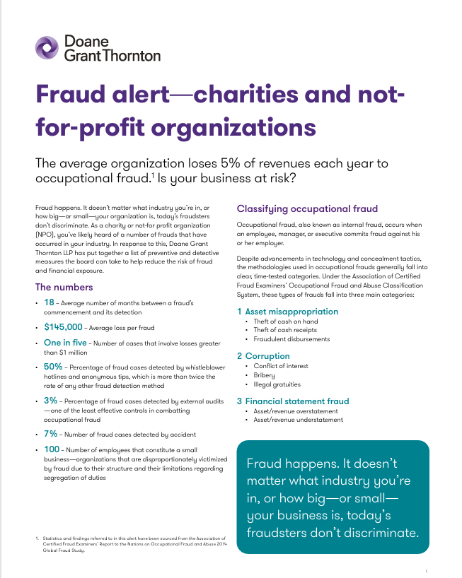Fraud Alert: Charities and not-for-profit organizations