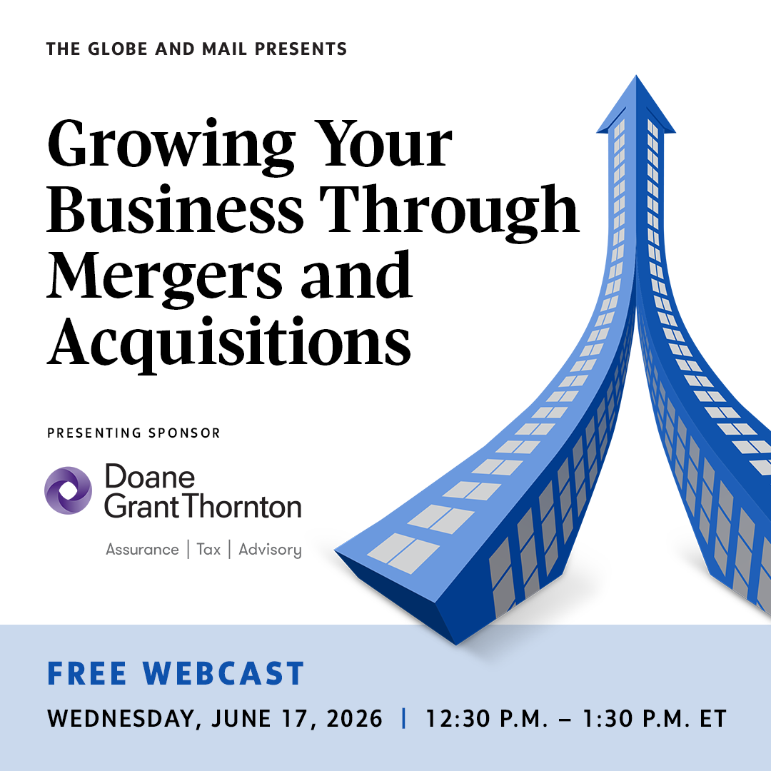 "Growing your business through mergers and acquisitions" event poster