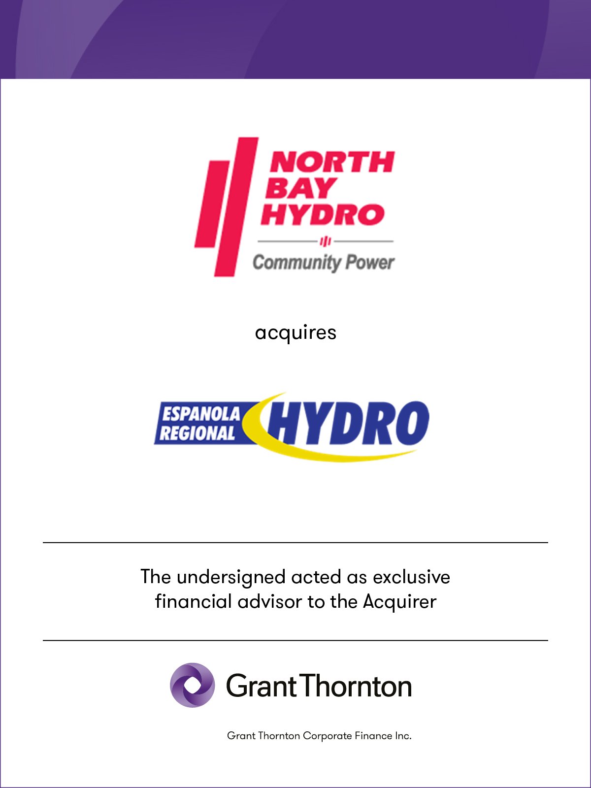 North Bay Hydro acquires Espanola Regional Hydro