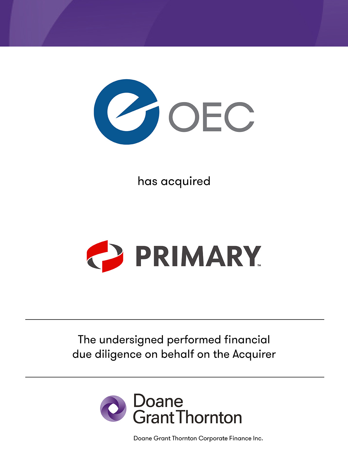 OEC acquires Primary