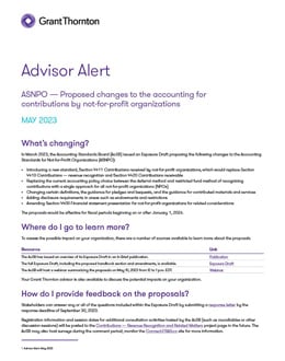 Download the ASNPO – Proposed changes to the accounting for contributions by not-for-profit organizations