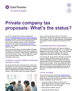 private tax proposals cover