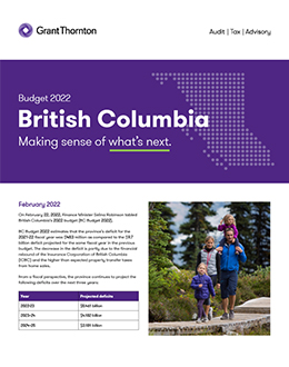 2022 British Columbia budget summary