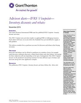 Download the Advisor alert—IFRS Viewpoint— Inventory discounts and rebates