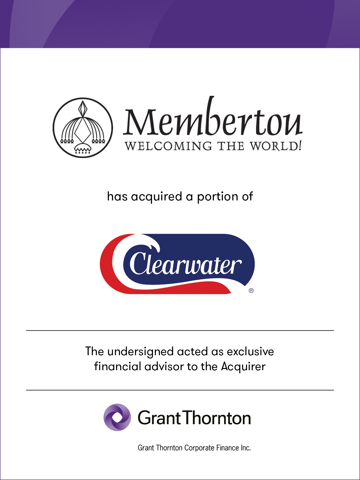 Membertou has acquired a portion of Clearwater