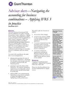 Download the Adviser alert—Navigating the  accounting for business  combinations – Applying IFRS 3  in practice