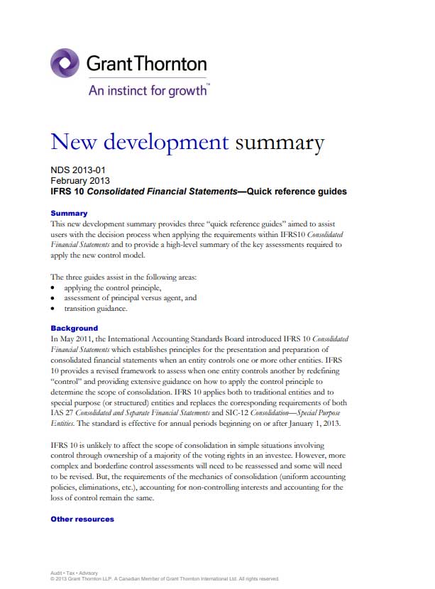 Download the IFRS 10 Consolidated Financial Statements—Quick reference guides
