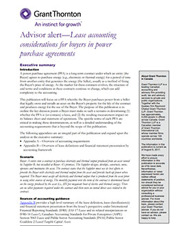 Download the Advisor alert—Lease accounting  considerations for buyers in power  purchase agreements