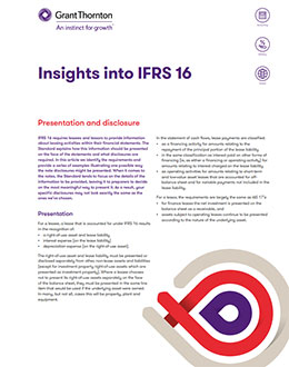 Download the Insights into IFRS 16: Presentation and disclosure