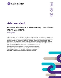 Financial Instruments in Related Party Transactions (ASPE and ASNPO)