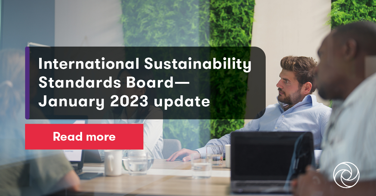 International Sustainability Standards Board—January 2023 update ...