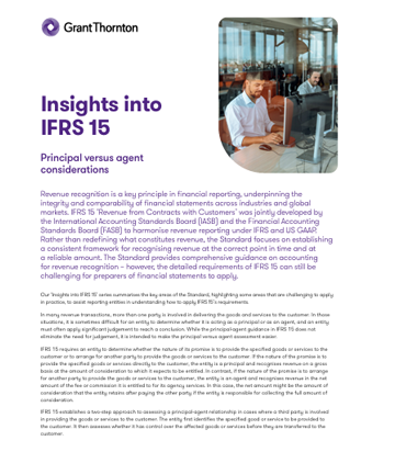 Principal versus agent considerations