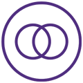 purple circle overlap icon