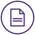 Icon depicting a purple document